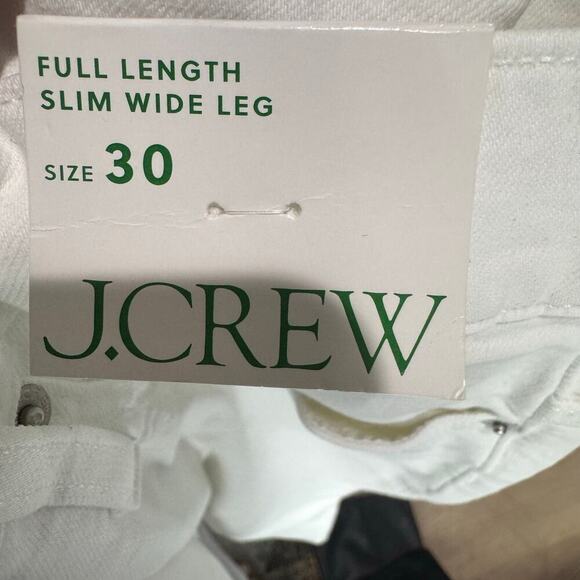 J. Crew Full-Length Slim Fit Wide-Leg Jeans in Denim White Size 30 NWT - Picture 12 of 16